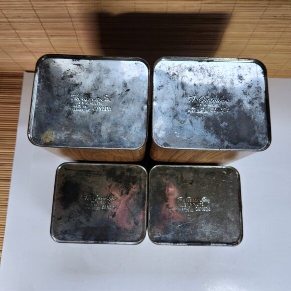 The Queen Line Tin Canister Set of 4 Brown Containers by A.R. Lite Mid Century - Picture 8 of 11